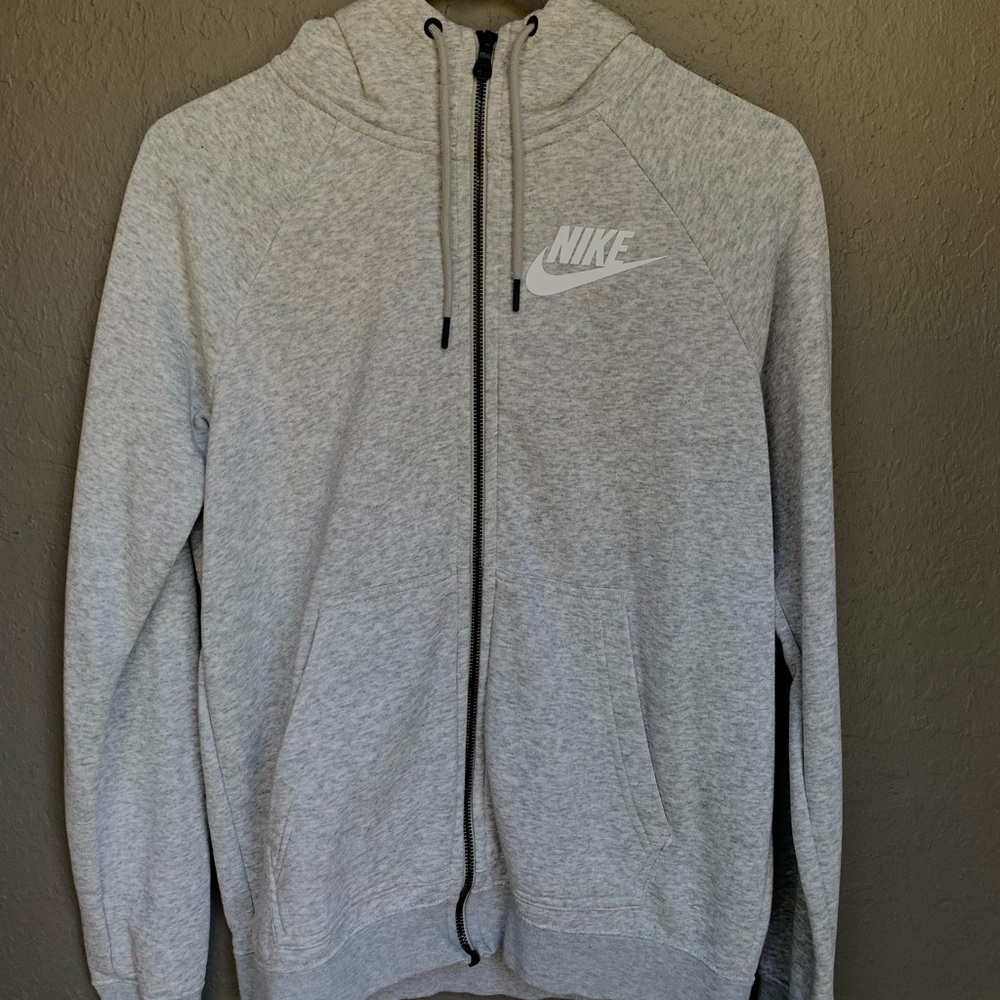 Gray Nike zip-up hoodie